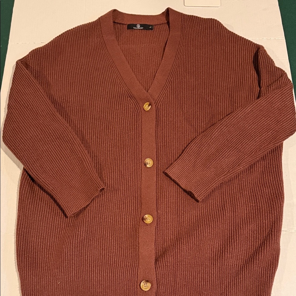 Amazon Women's Brown Cardigan Sweater